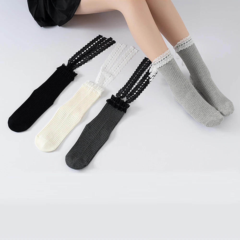 سويتي الدانتيل حافة الأشرطة اليوغا جوارب بيلاتيس للنساء عدم الانزلاق الطابق الرياضة العجل الجوارب موضة كل مباراة الاتجاه الجوارب #3