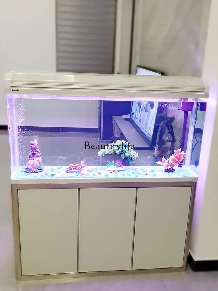 LD33 salon Aquarium changement d'eau Aquarium moyen créatif Super blanc verre poisson Globe