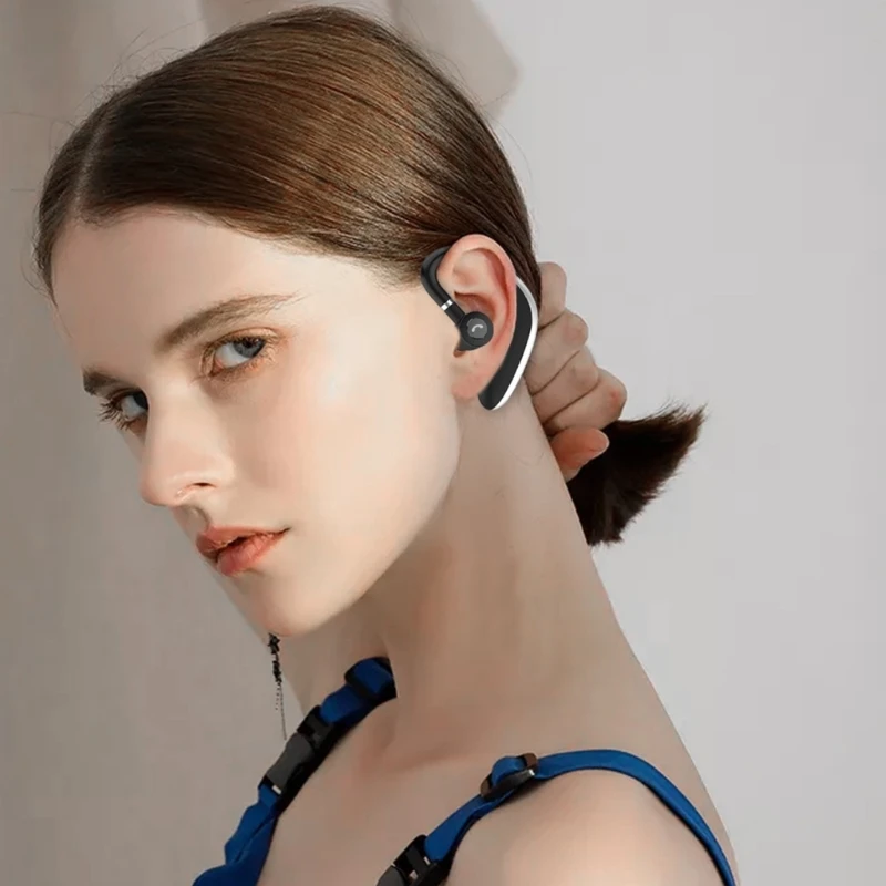 Wireless Bluetooth-compatible Headset Single Ear Left and Right Ear Wear Ear-Mount Business Driving Call in Ear Headset