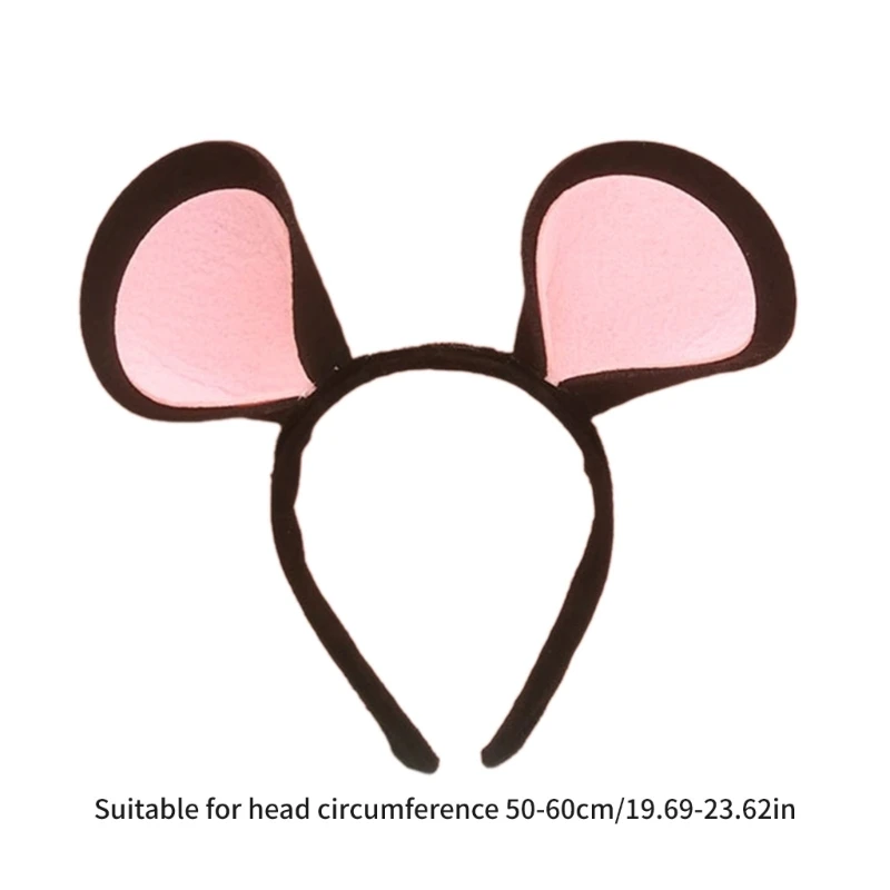 Lovely Plush Cartoon Mouse Ear Headband Adult Kids Funny Headpiece Carnival Party Hairband Halloween Cosplay Costume Props