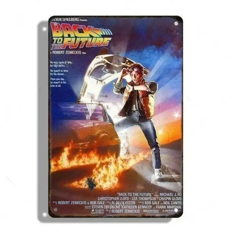 الرجعية المعادن تسجيل خمر تين تسجيل الفيلم العودة إلى المستقبل ملصق للجدار ديكور مقهى بار مكتب المنزل الفن تسجيل هدية #4