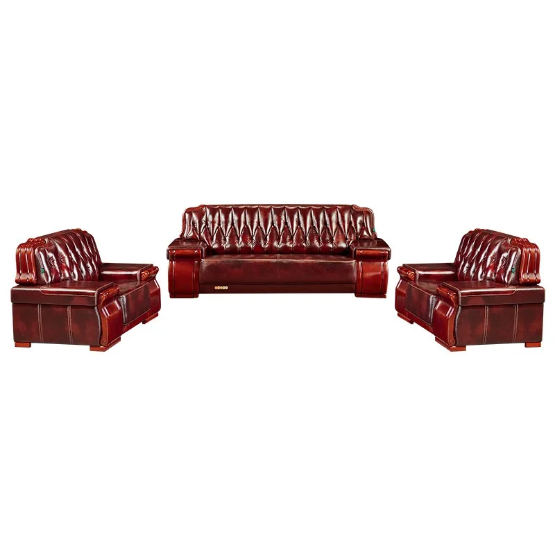 Luxury large sofa, Chinese office sofa coffee table, business office sofa reception sofa 268