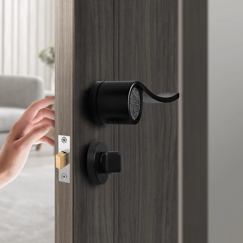 Invisible door lock, indoor single-sided lock, concealed bathroom, background wall, hidden split handle, simple hidden