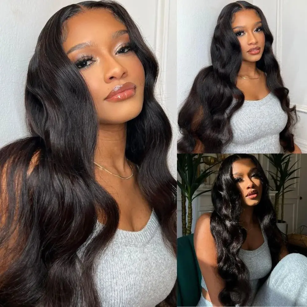 Rosabeauty Body Wave HD Nature Color 13X6 Transparent Lace Frontal Wig 13X4 Front 100% Human Hair Wigs Glueless Wig 150% Density