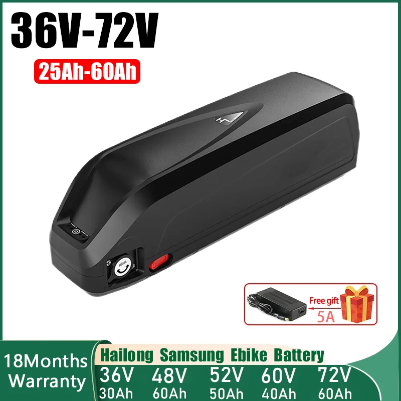 

Hailong36v 52V 60V 72v EBike Akku 20ah 30 40ah 50 60ah LithiumBattery 48v Electric Bicycle Aostirmotor Bafang Ebike 2000w Motor