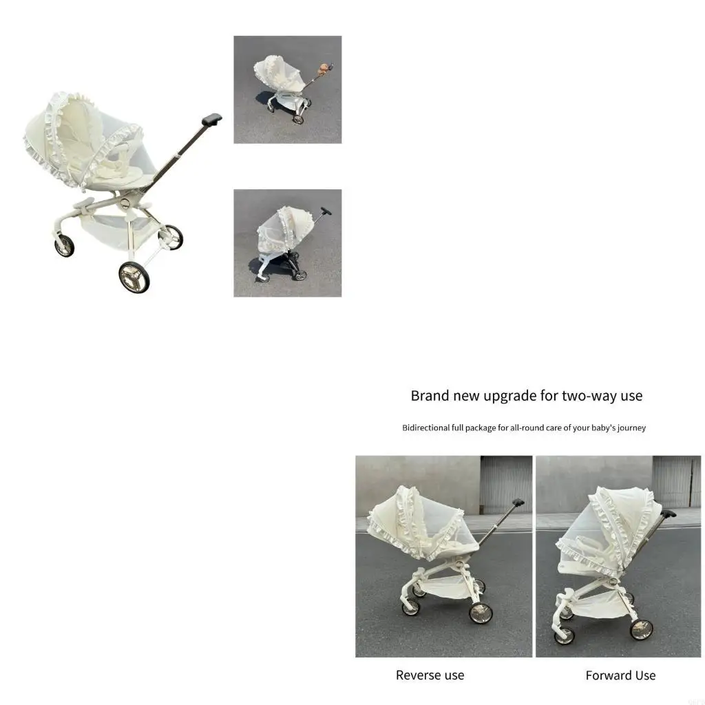 

Delicate Lace Baby Strollers Fly Net Full Enclosure Mesh Lightweight Easy Installation for Infants