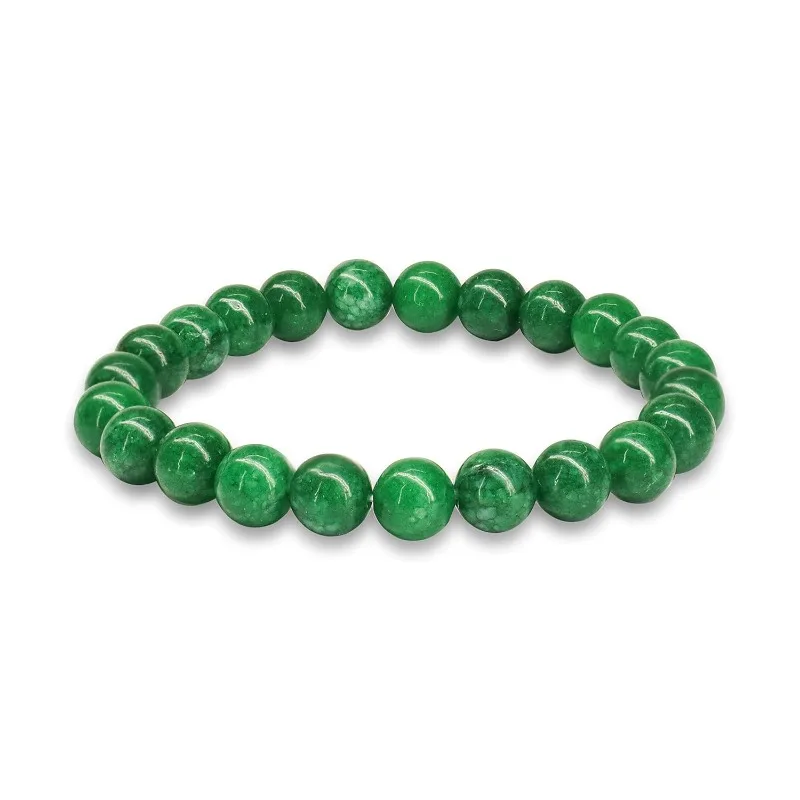 6-12mm Green Healing Crystal Wealth Bracelet Jade Bracelet for Women Men  Bring Good Luck Prosperity and Emotional Balance