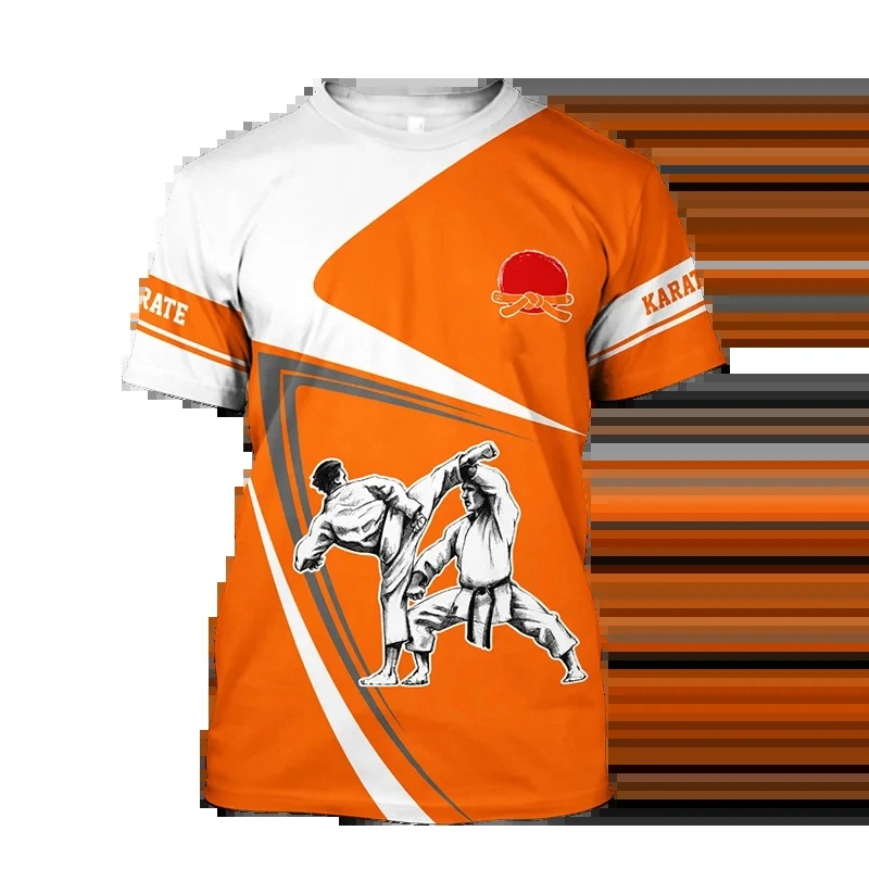 

Fashionable and Lnteresting Taekwondo Pictures For Men's T-Shirts Trend Digital Printing Casual Round Neck Short Sleeved Tops