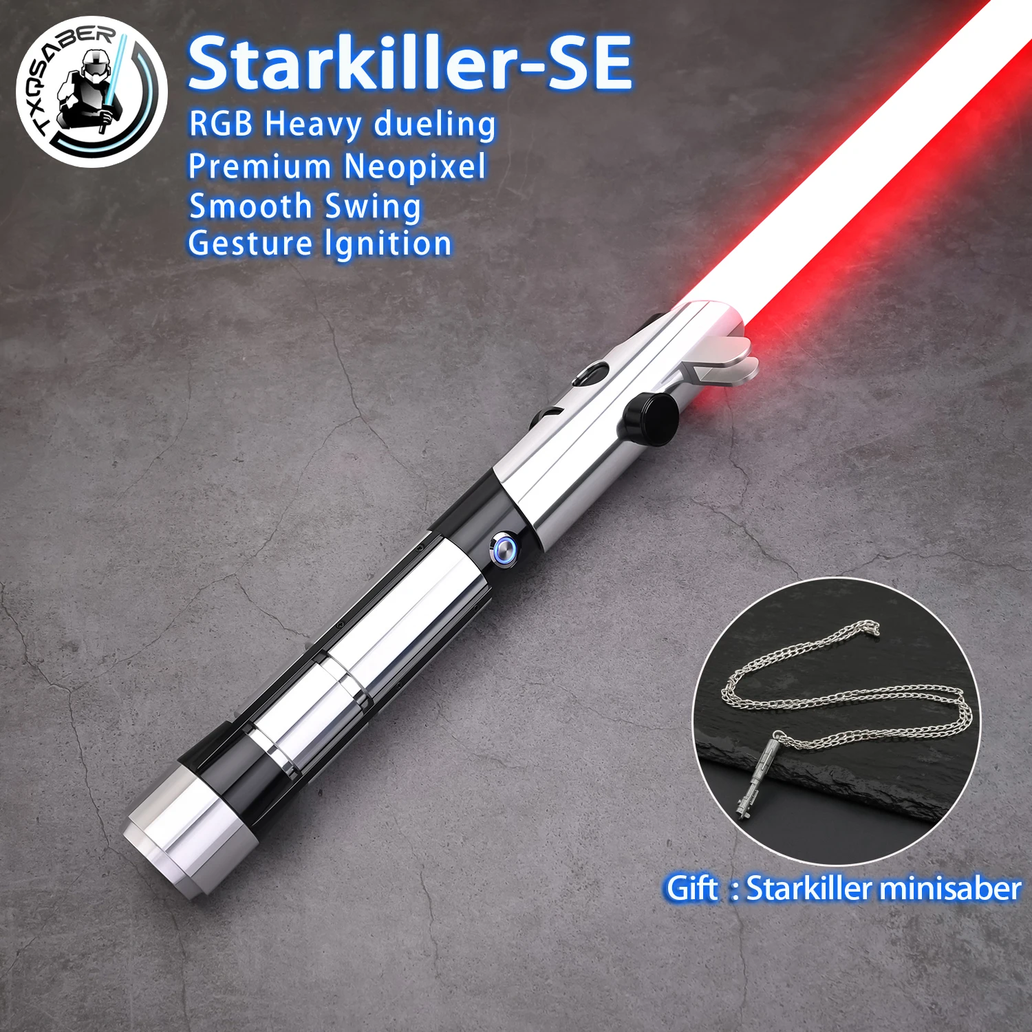 

TXQSABER Starkiller SE RGB Heavy Dueling Neo Pixel Proffie Lightsaber Force Light Saber Smooth Swing Blaster Laser Sword Косплей