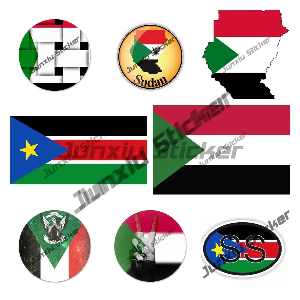 

Creative Sudan Flag Map Decal South Sudan Sticke Car Styling Sudan Flag Coat of Arms Car Accessories KK13cm for Car SUV