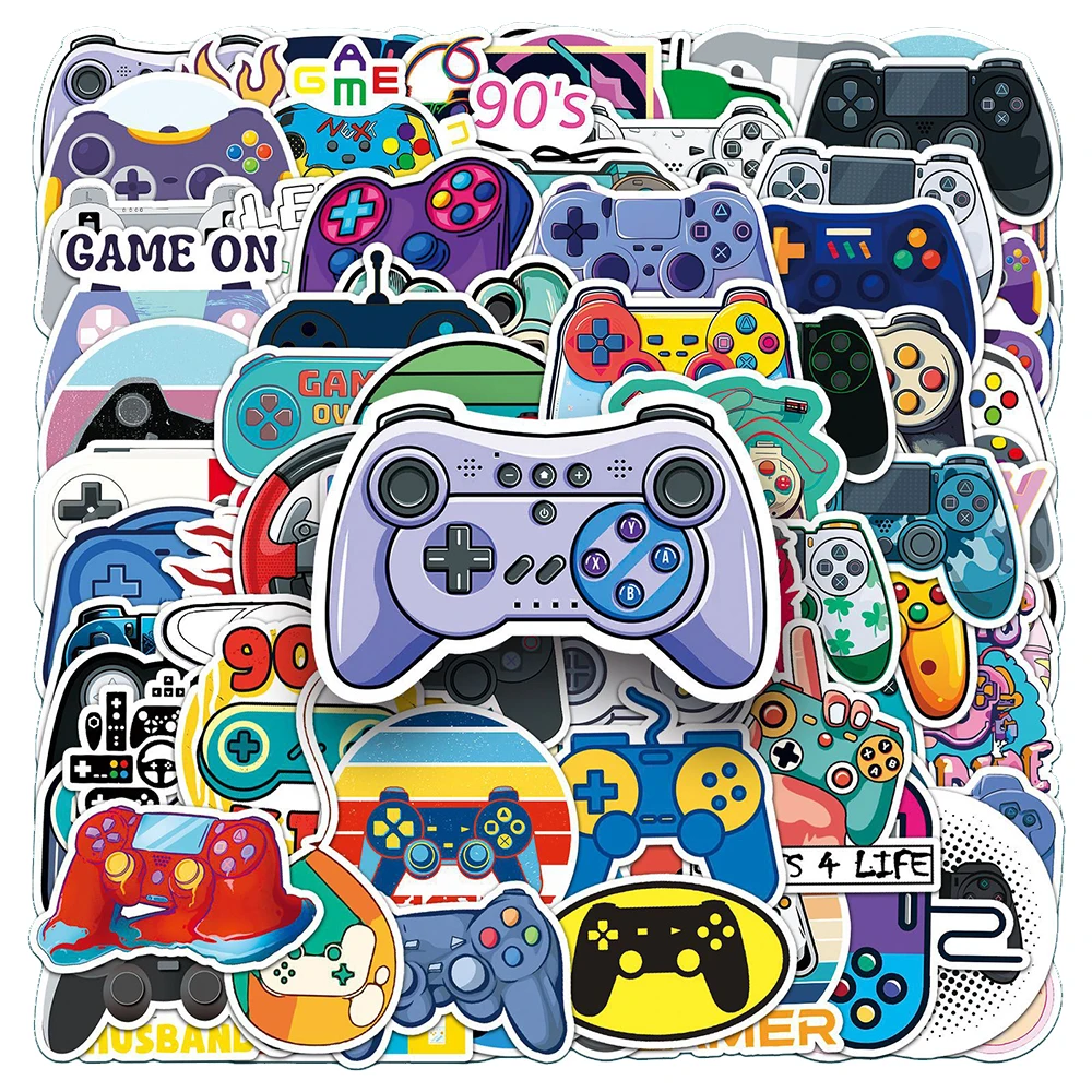 

10/30/50/100pcs Vintage Game Joystick Gamepad Graffiti Stickers Cartoon Decals Skateboard Laptop Car Stationery Sticker Kids Toy