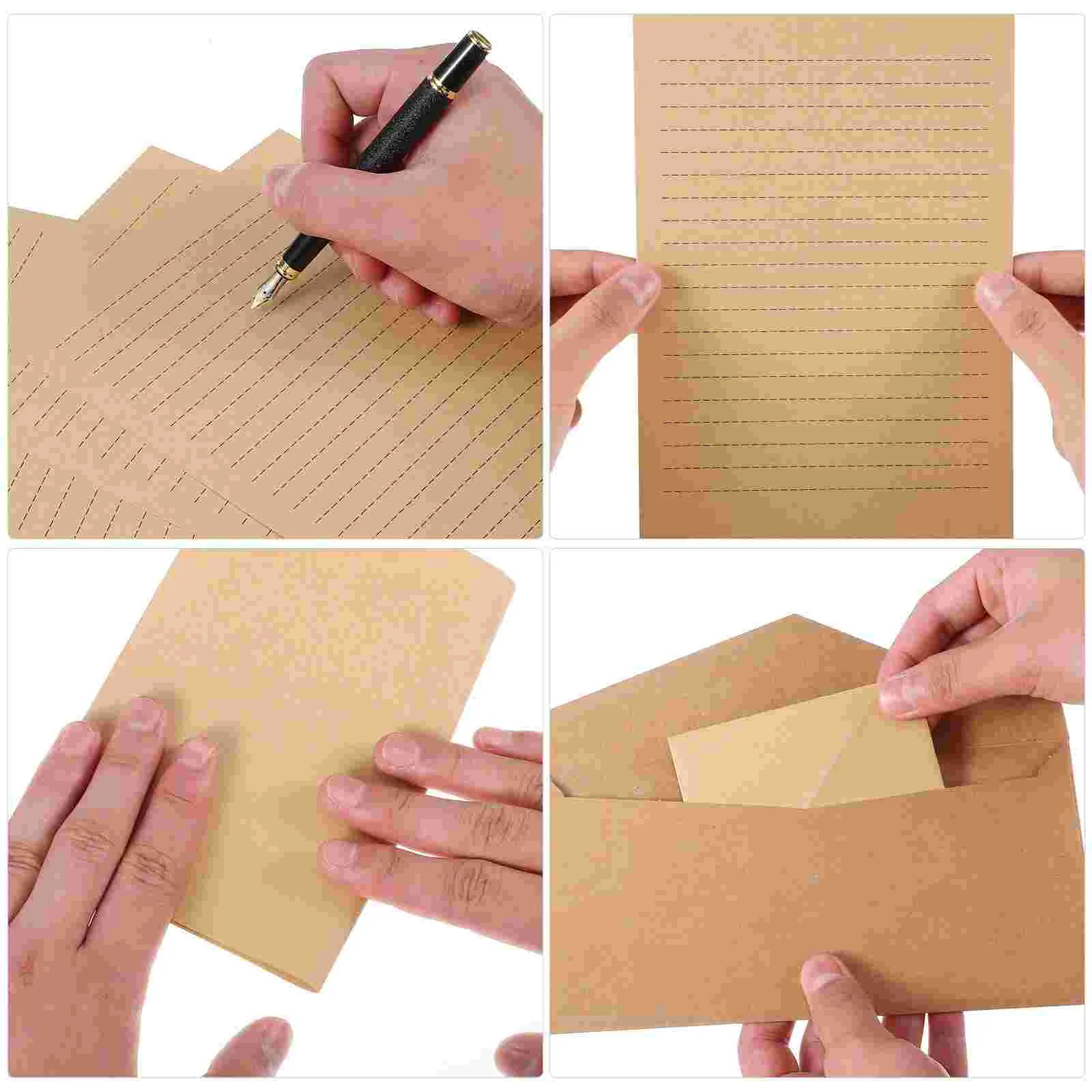 Vintage Kraft Stationary Paper A5 Size Lined Stationery Writing Letter Papers Bulk Personalized Letters