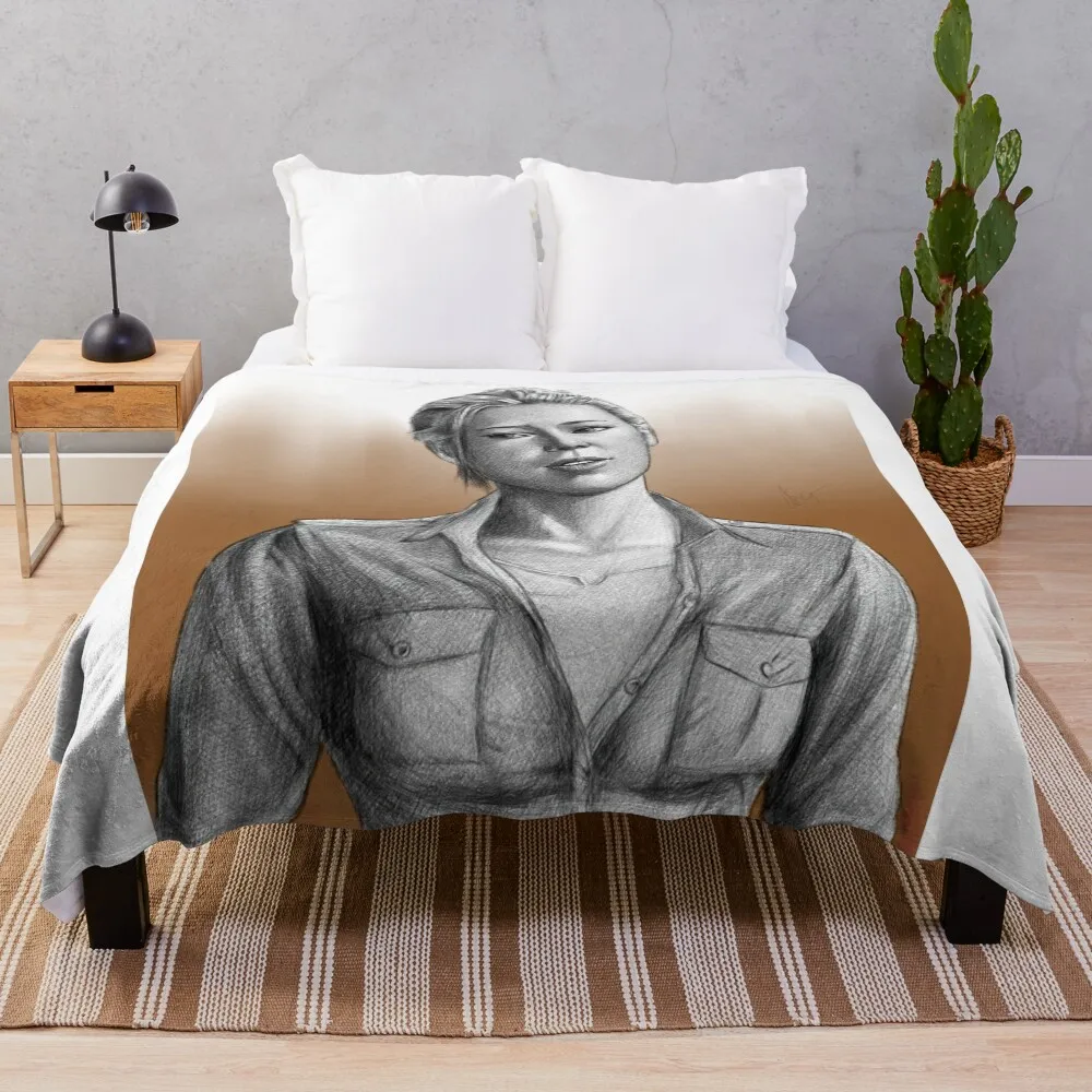 

Elena Fanart - Uncharted 3 video game Throw Blanket Retros Moving sofa bed Soft Beds Blankets