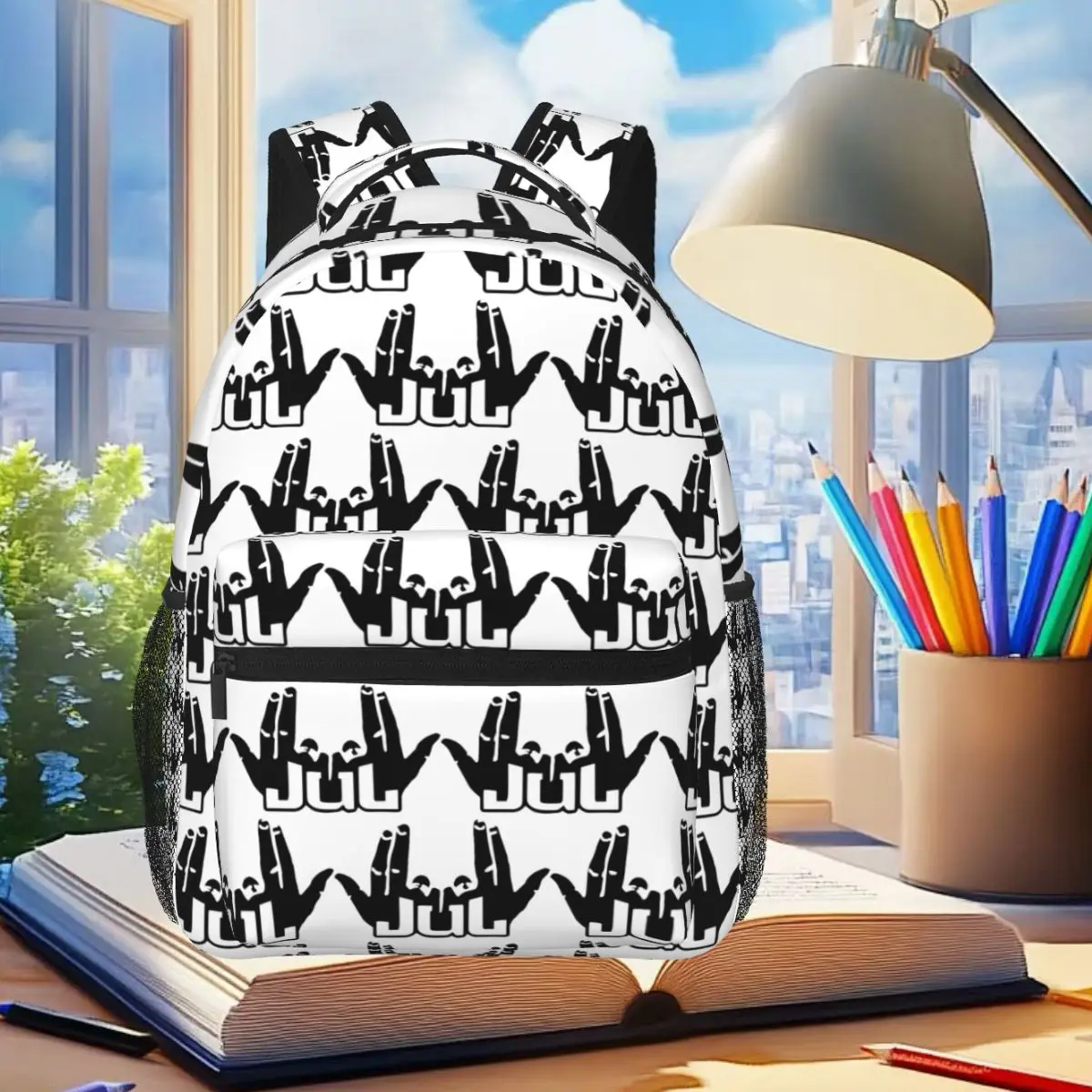 

Jul Sign 2 Backpack Student Boys Girls BookBag Children School Bag Computer Shoulder Bags for Men Women