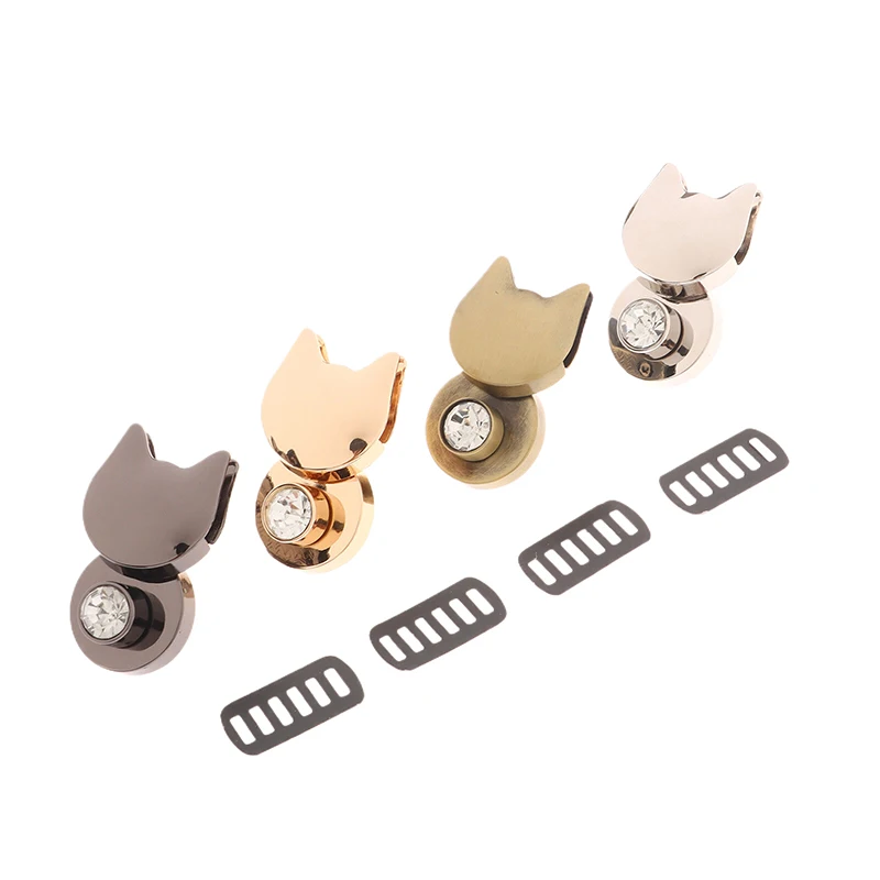 1PCS Cute Zinc Alloy Cat Shape Turn Lock Bag Twist Lock Closure Clasp DIY Leather Craft Handbag Shoulder Bag Purse Hardware