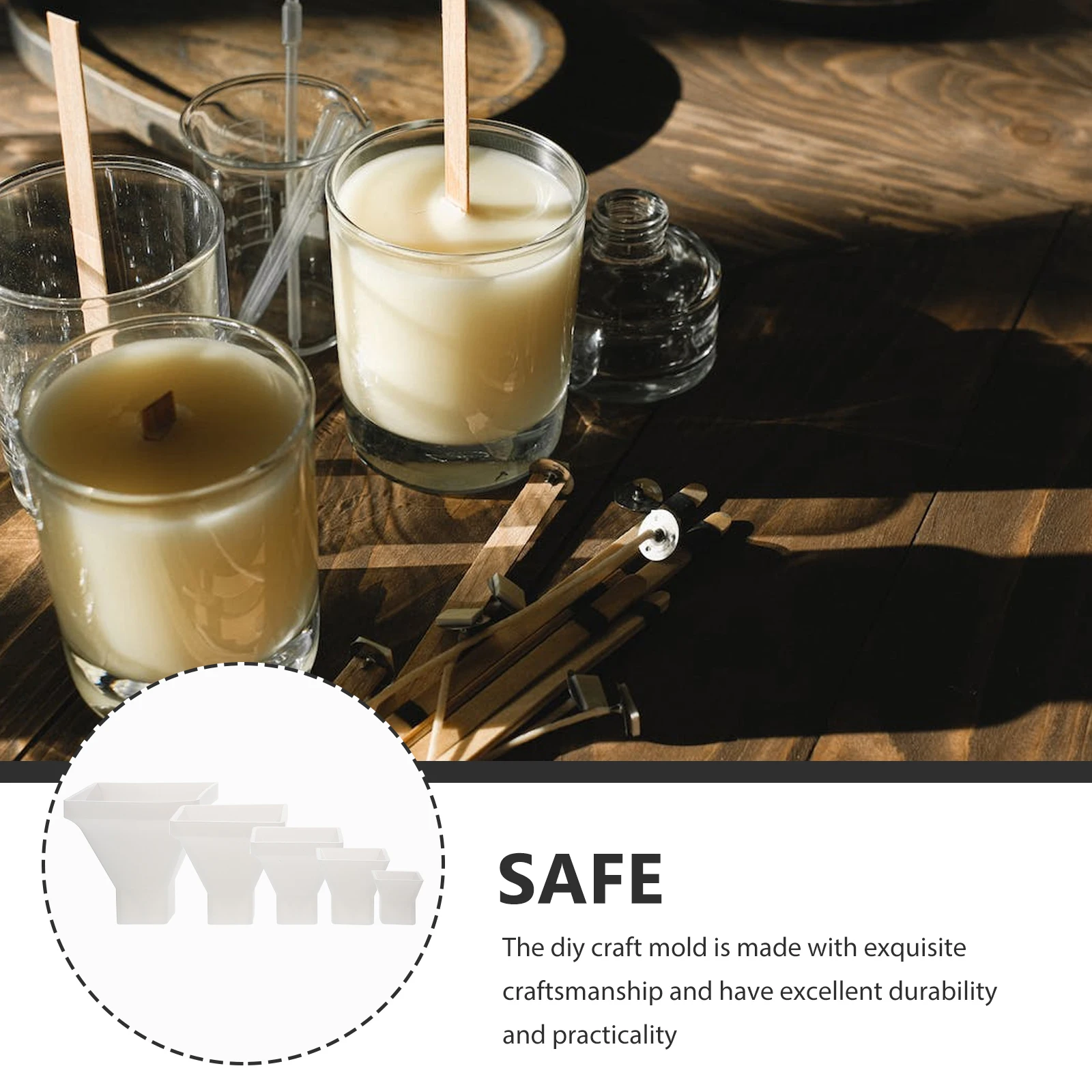 

5 Pcs Pyramid Crystal Epoxy Mold Ornament Molds for Resin Casting White Silica Gel