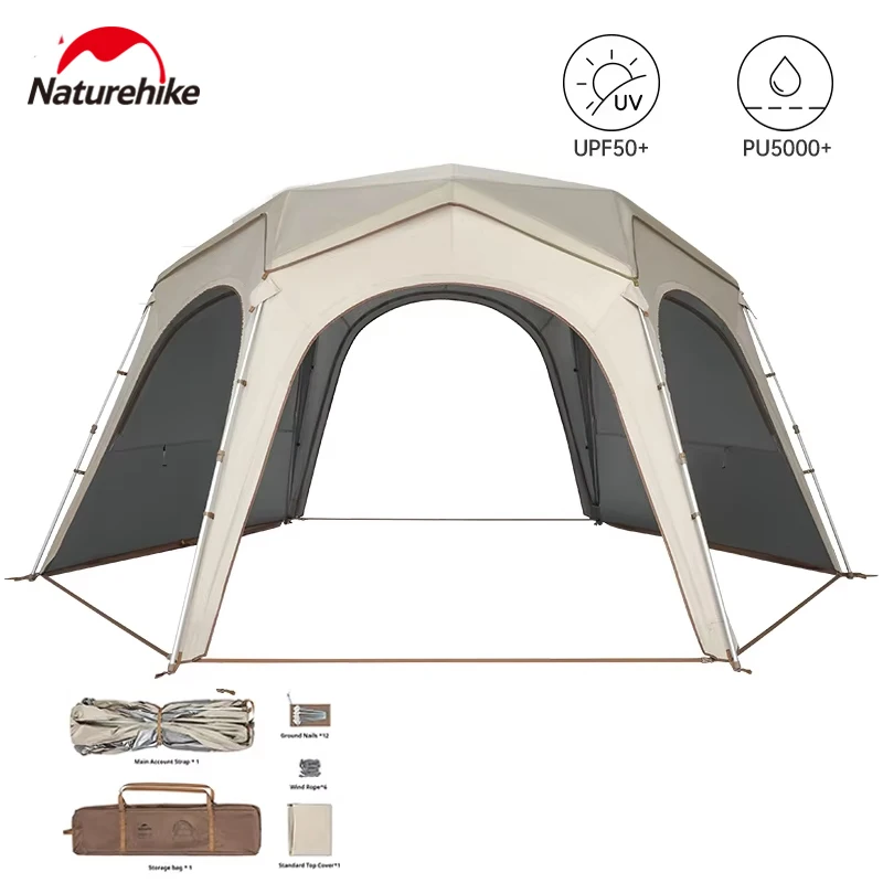 Naturehike Cloud Realm Level 8 Windproof Waterproof Hexagonal Self Standing Tent Spacious Transparent Large Space Outdoor Camp