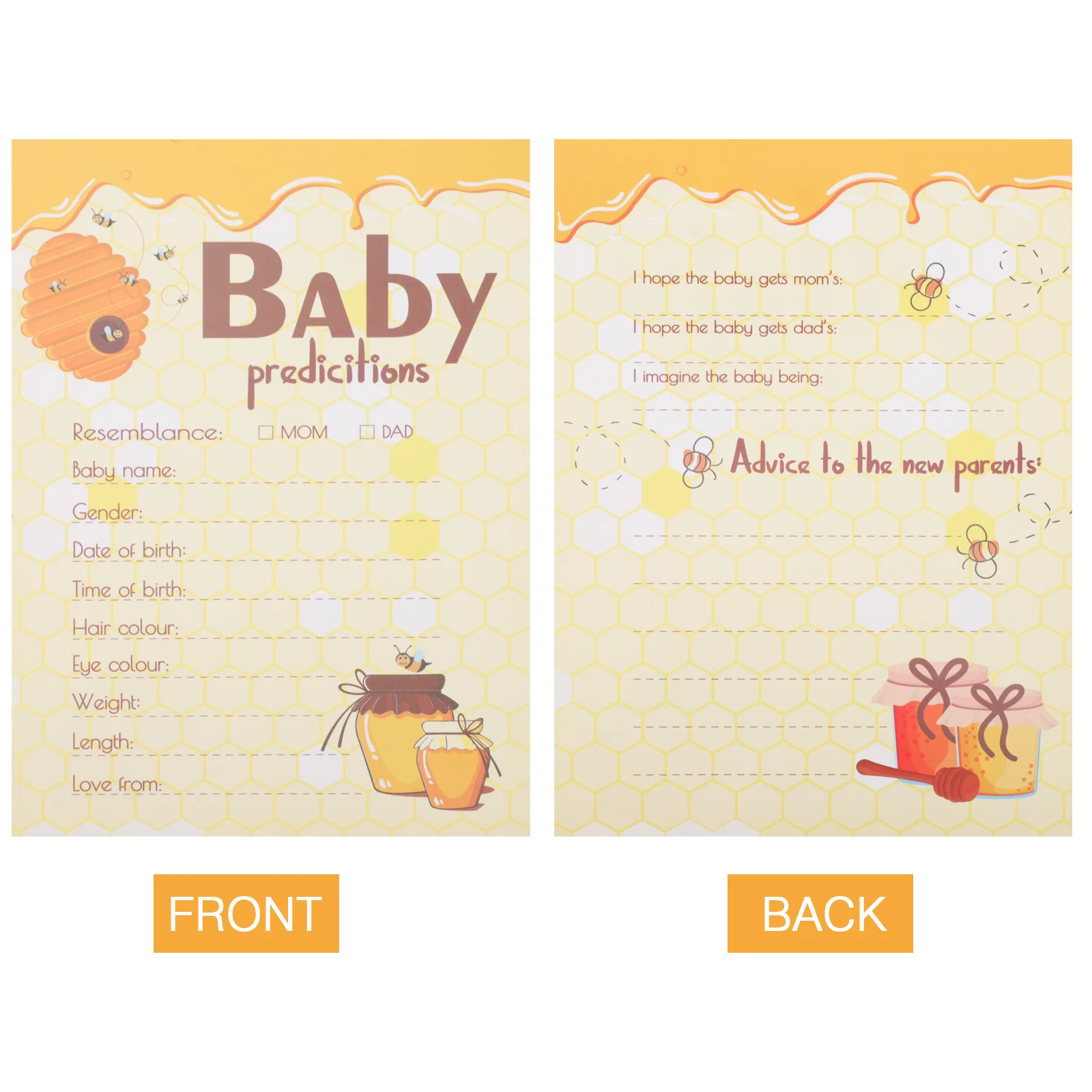 

20Pcs Baby Shower Advice Cards Easy to Write on for Memorable Party Games and Predictions Baby Prediction Cards for Shower