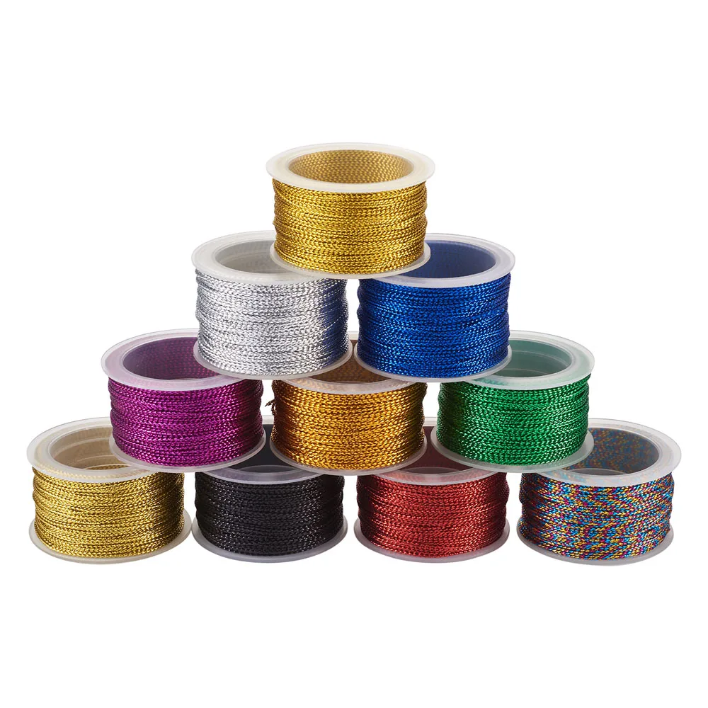 

1mm Nylon Metallic Cords Random Mix Color Braided Thread Jewelry Beading Rope Bracelet Necklace DIY Handmade Making Accessories