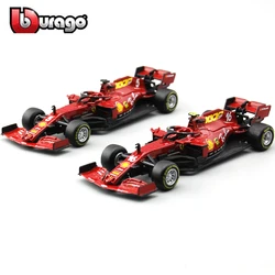 Bburago 1:43 Ferrari 2021 SF21 #55 Carlos Sain #16 F1 Formula Car Static Die Cast Vehicles Collectible Model Racing Car Toys