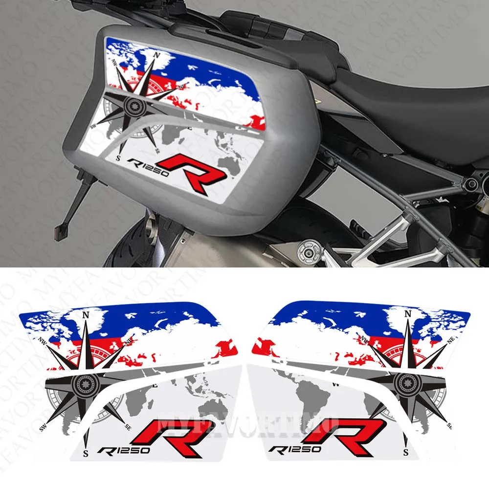 For BMW R1200R R1250R R 1200 1250 R R1200 R1250 Tank Pad Trunk Luggage Cases Panniers Stickers Decals 2021 2022 2023 2024