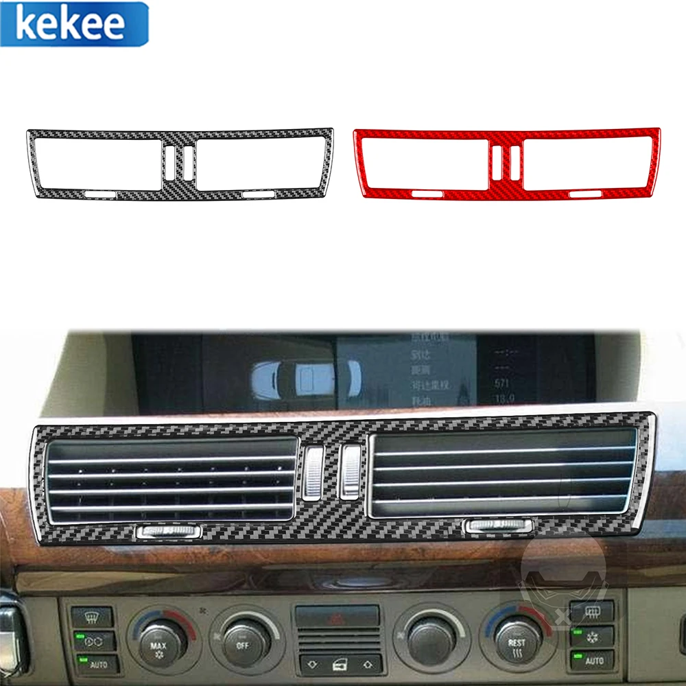 

For BMW 7 Series E65 2002-2008 Real Carbon Fiber Center Console Air Conditioning Vents Frame Decorative Ring Trim Car Interoir