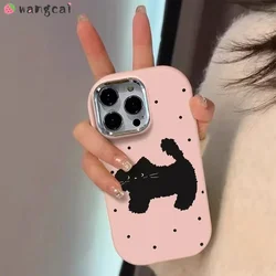 For Huawei Nova Y72 12 11 Pro 12i Ultra 10 9 8 Pro SE Honor 50 Pro SE Phone Case Cute Polka Dot Black Cat Full Shockproof Cover