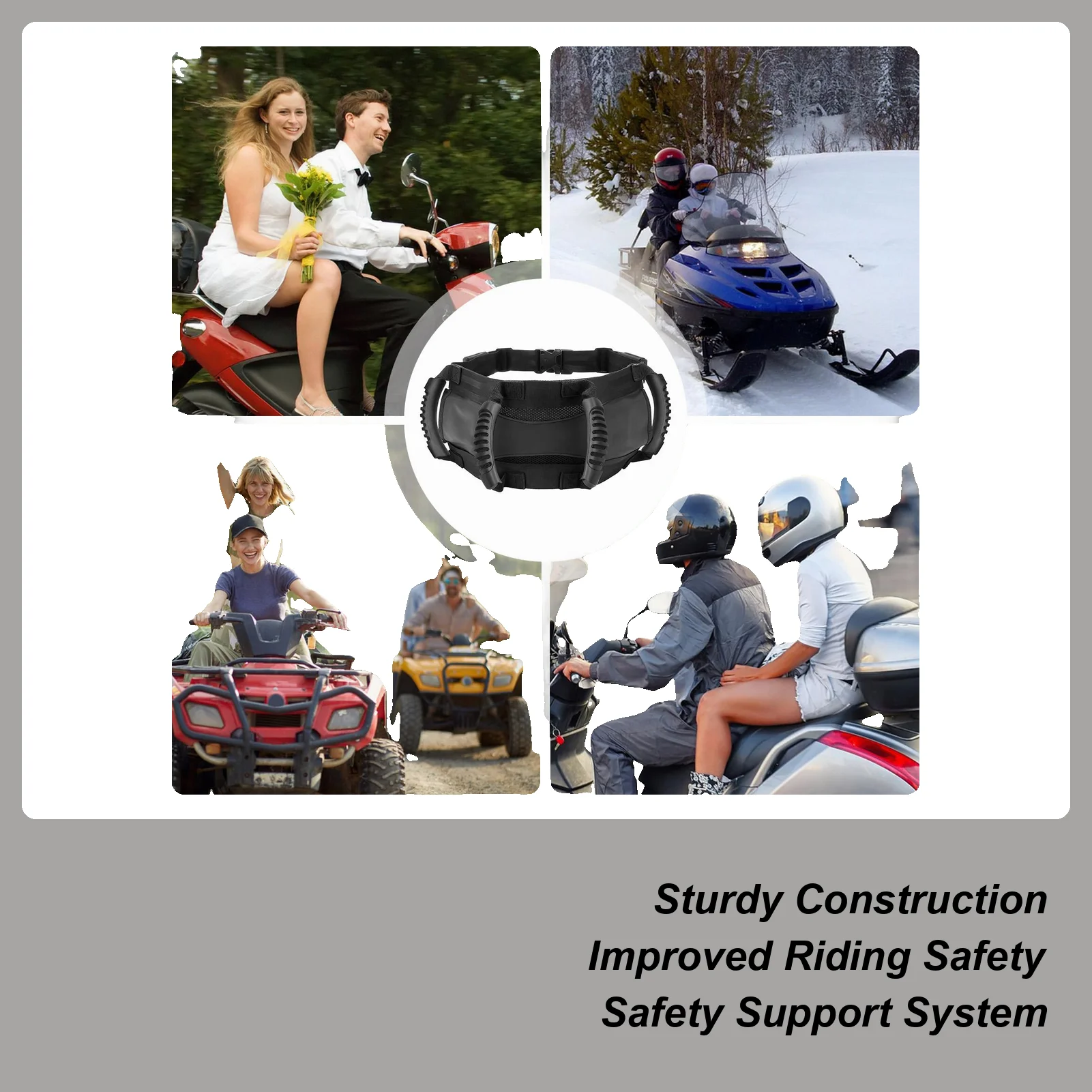 Motorcycle Passenger Handles Oxford Cloth Backseat Strap Children Anti-Slip Ride Support Grab For Riders Kids Adults ATV
