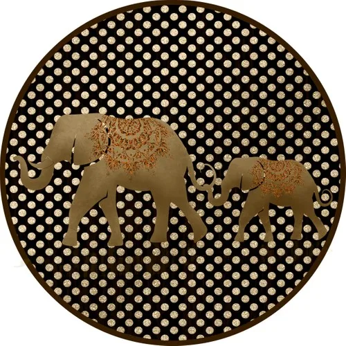 Ardizayn Elephant Pattern 100x100 cm Slip-Resistant Not Peel Leather Floor Bath Mat