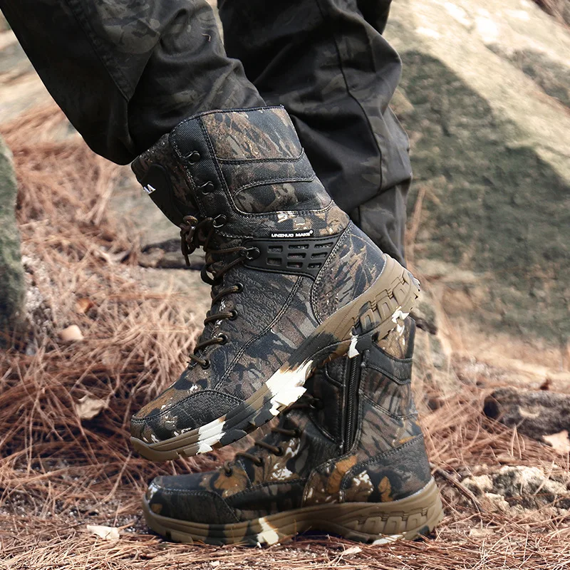 2025 Tactical Men Boots Camouflage Outdoor Sports Shoes High Top Breathable Desert Footwear Men's Combat Boots Men's Shoes
