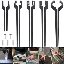 TML 10pcs/set Rapid Tongs Bundle Set Five Types of Tongs DIY Blacksmith Tongs Include Rapid Bolt/Flat Jaw/Slot Jaw/V-Bit/Scroll