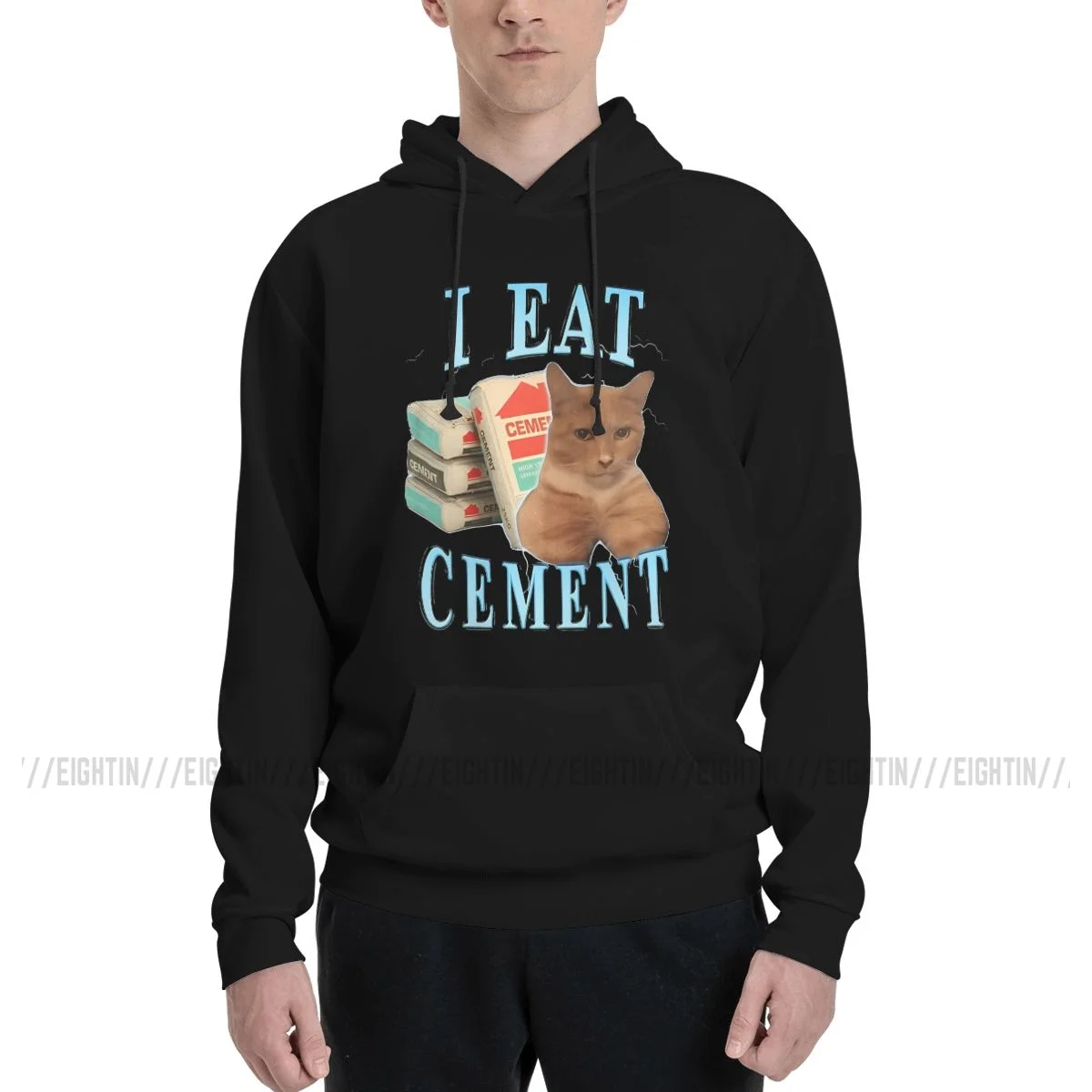 

Novelty Hoodie Couple Thin Fleece Sweatshirt Man I Eat Cement Cursed Cat Pure Cotton Hooded Sweatshirts Unique Hoodie Shirt