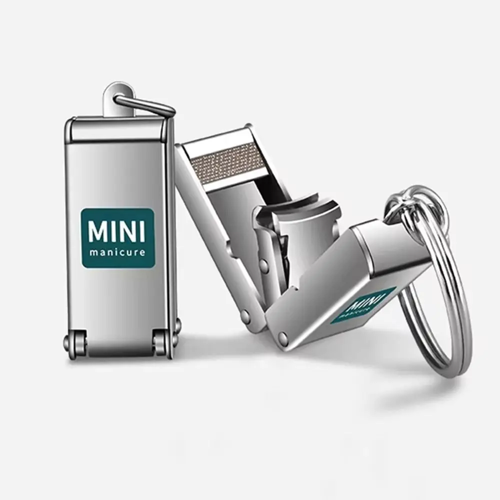 Stainless Steel Mini Nail Clippers with Nail File Function Exquisite Folding Nail Clippers Portable Luggage Shape Manicure Tools