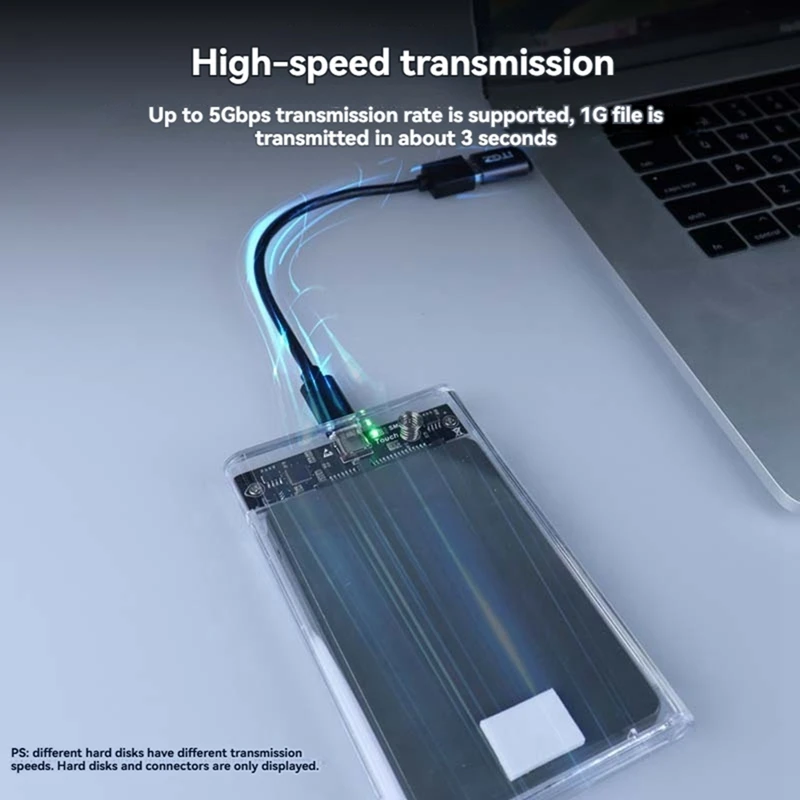 غلاف محرك الأقراص الصلبة C من النوع العلوي 2.5 بوصة SATA SSD حافظة القرص الصلب غلاف خارجي شفاف حافظة HDD خارجية للهاتف المحمول #4