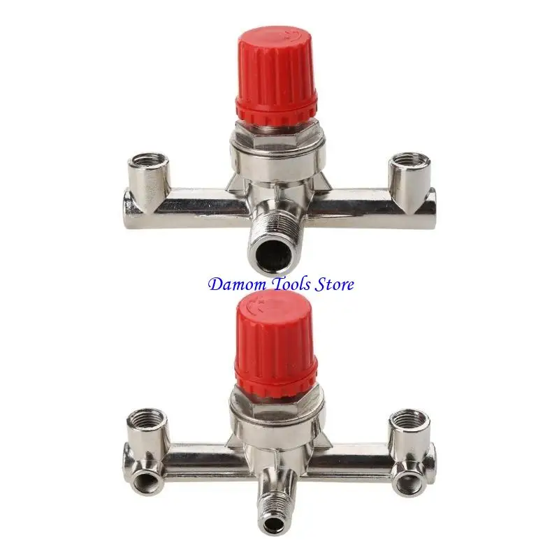 57BE Double Outlet Tube Alloy Air Compressor Switch Pressure Regulator for Valve Fitting Part Accessories