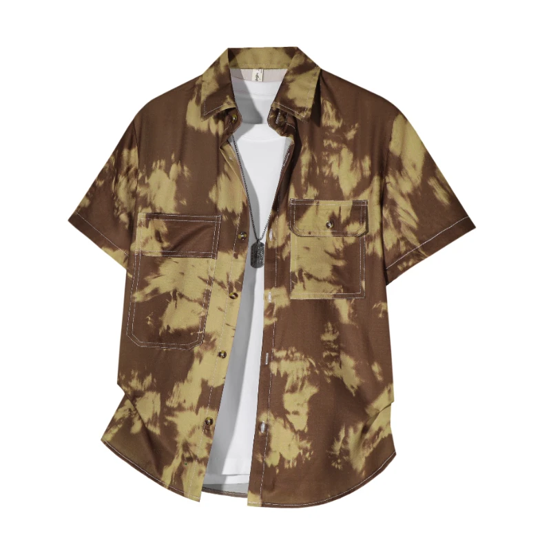 Men's Short Sleeve Printed Shirt Haibinzoulu Fashion Tops Casual Summer Tee