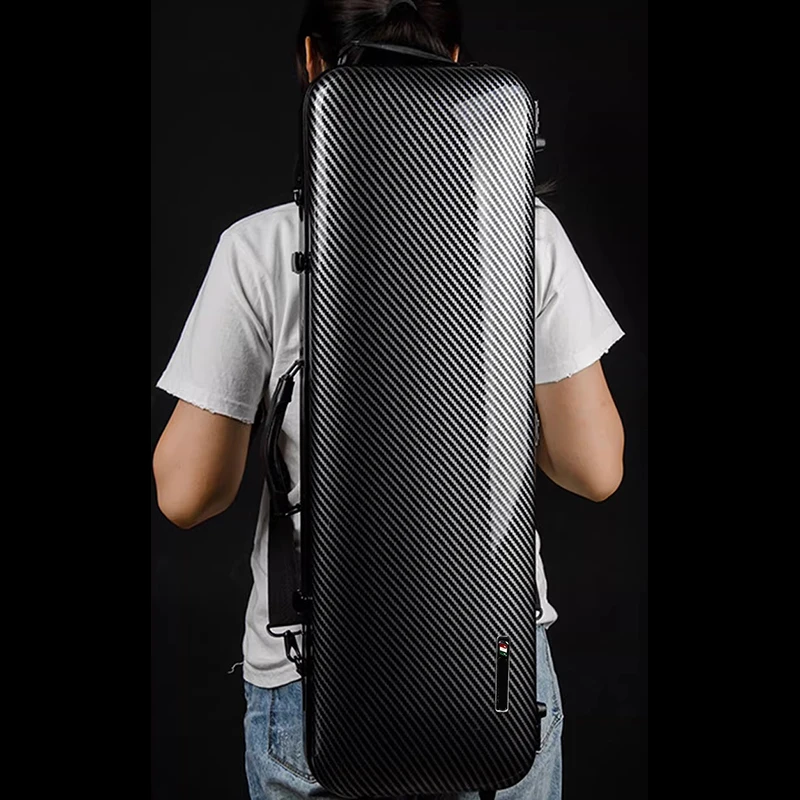 4/4 Violin Case Double Shoulder Carrying Violin Bag Lightweight Waterproof Hard Box Portable Shockproof Violins Square Boxes