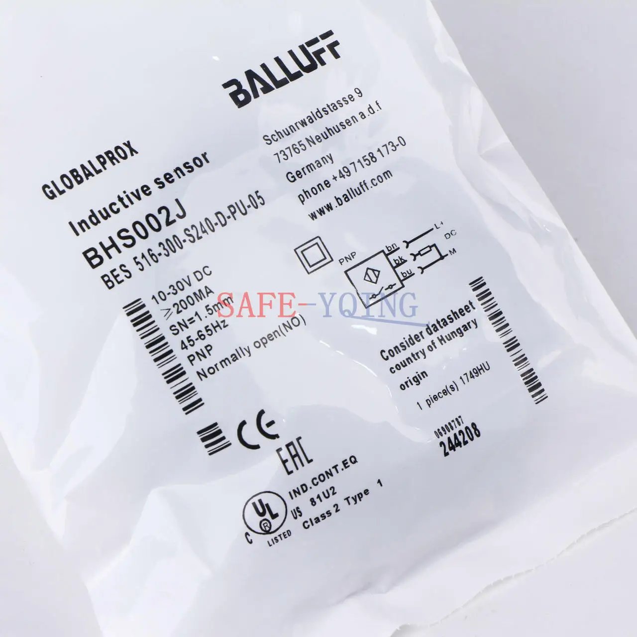 1PCS BALLUFF BES 516-300-S240-D-PU-05 BHS002J Photoelectric Diffuse Sensor New