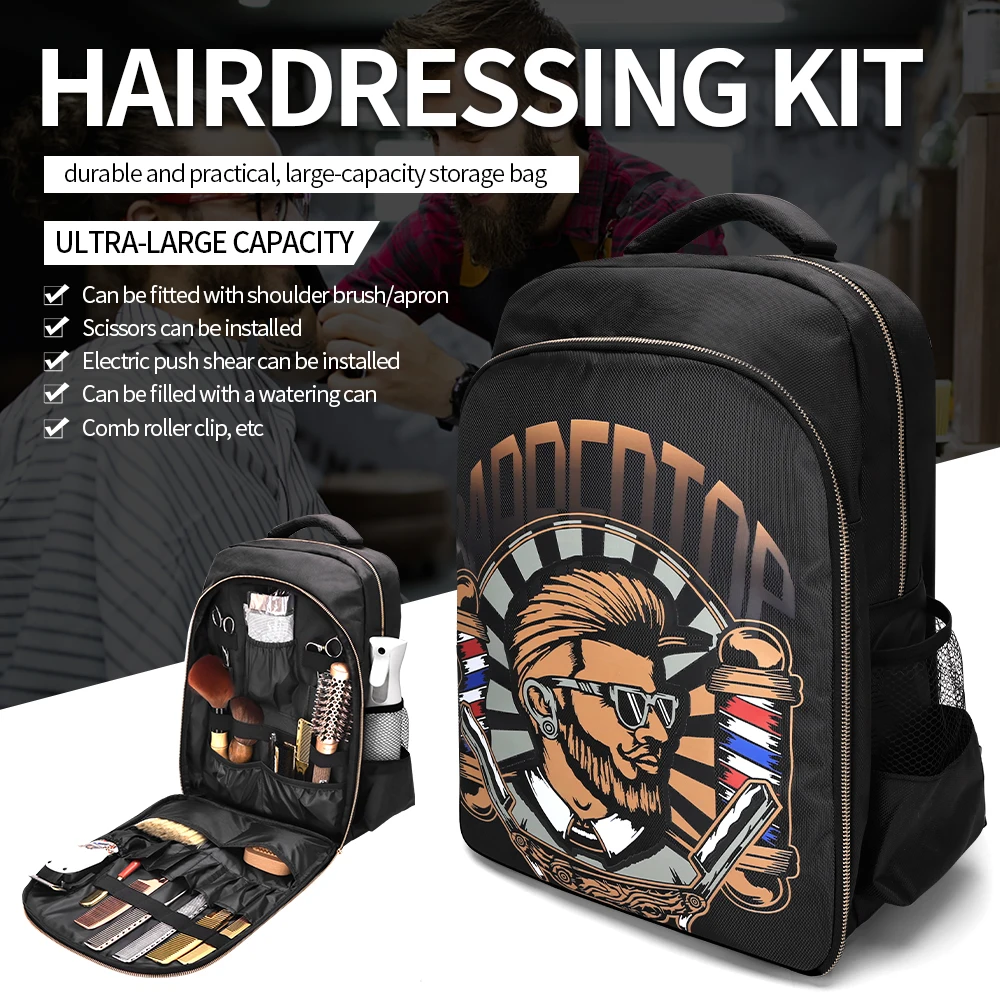 Barber Supplies Backpack Portable Clippers Organizer Hairstylist Tools Bag Large Capacity Travel Bag Salon Storage Shoulders Bag