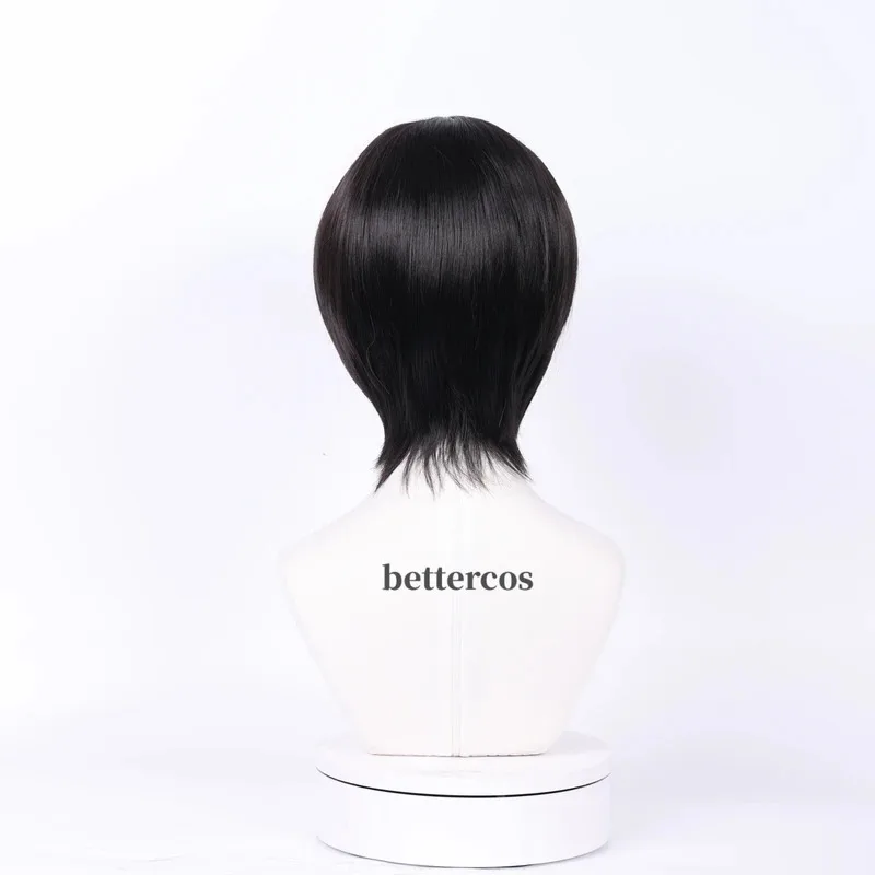 Парик для косплея аниме-рок Ли, короткие черные термостойкие парики из синтетических волос + шапочка для парика