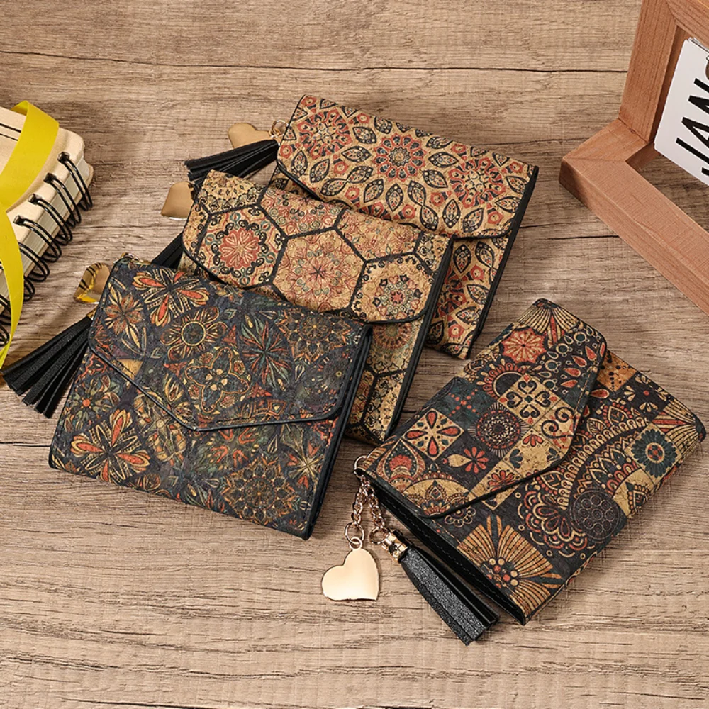 Geometric Pattern Retro Women's Purse Handbag Triple Folding Multi-deck Wallet Fashion Coin Short Wallet Wholesale
