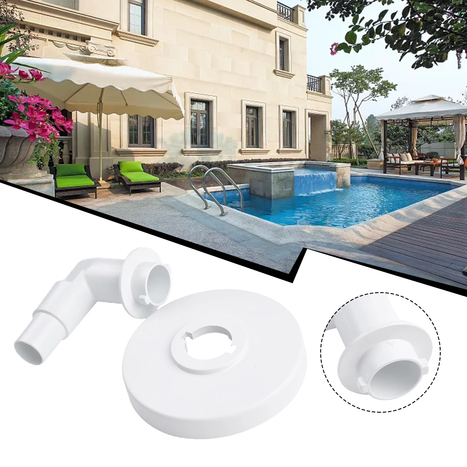 Replacement Skimmer Plate 15CM with 90 Degree Elbow For For Hayward Pool Systems Compatible with 8939A 89401 Models