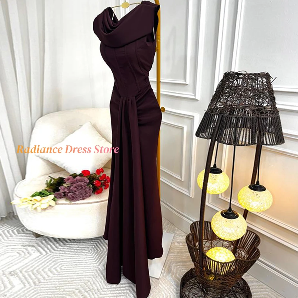 Mermaid Jersey Evening Dress Customized Simple Scoop Sleeveless Homecoming Dresses Modern Lace Up Back Special Occasion Gowns image 4