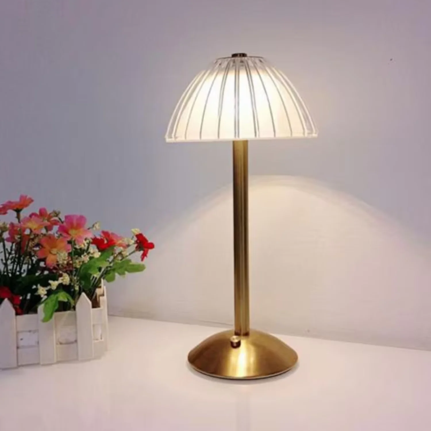 Nordic Crystal Rechargeable Table Lamp Lamp Dimmable Golden Desk Lamp Living Room Bedroom Hotel Lamp Bedside Lamp