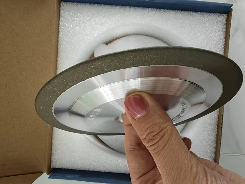 Bogenförmige Diamantschleifscheibe mit runder Kante, SDC-Harzschleifscheibe für Stahl, Sägeblatt, Keramik, Glas, Drehwerkzeug, Schlitzwerkzeug – Detail 10