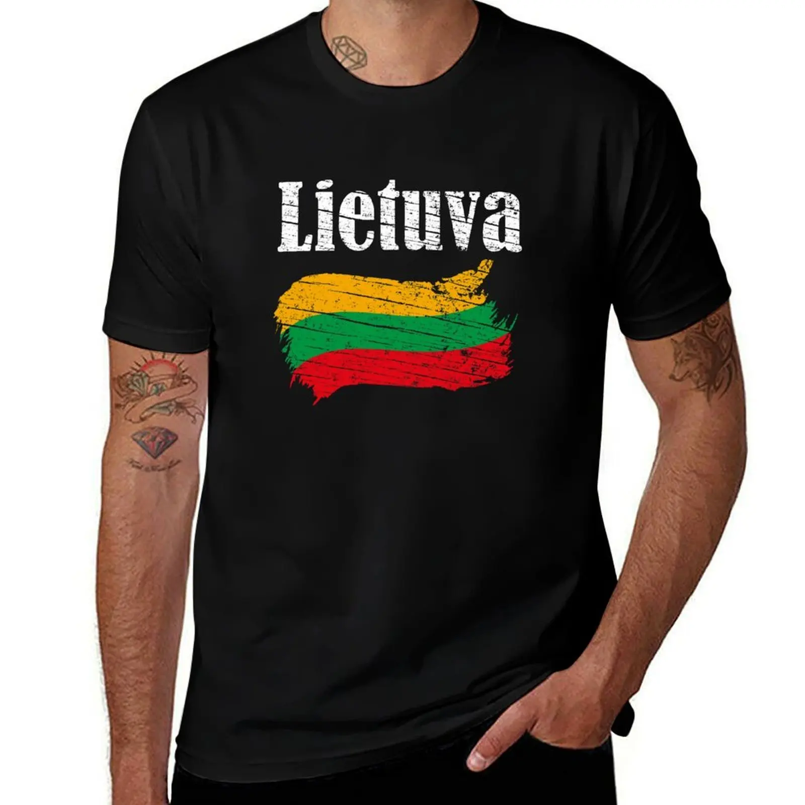 Lietuva Lithuanian Flag Vintage Graphic - Lithuania Lovers Tourists Souvenir Cool National Gift T-Shirt