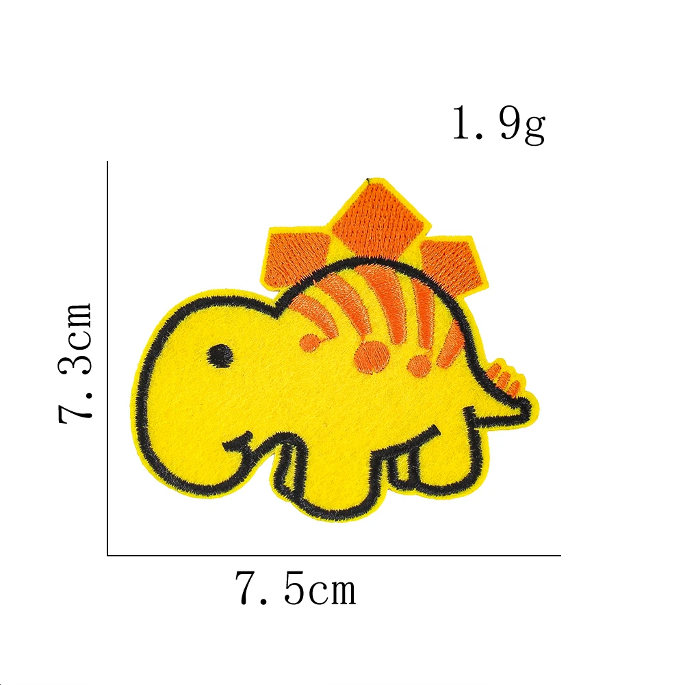 Cartoon Gelber Dinosaurier Aufbügelbarer Bestickter Aufnäher Niedliches Tier Aufnähbare Applikation für Kinderkleidung Rucksack DIY Deko Bastelgeschenk – Detail 6
