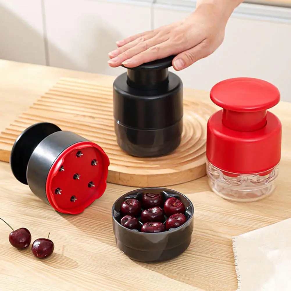 

Microwave Safe Food Container 7 Hole Cherry Pitter Tool Multifunctional Fruit Corer Remover Stainless Steel Cherry for Jam