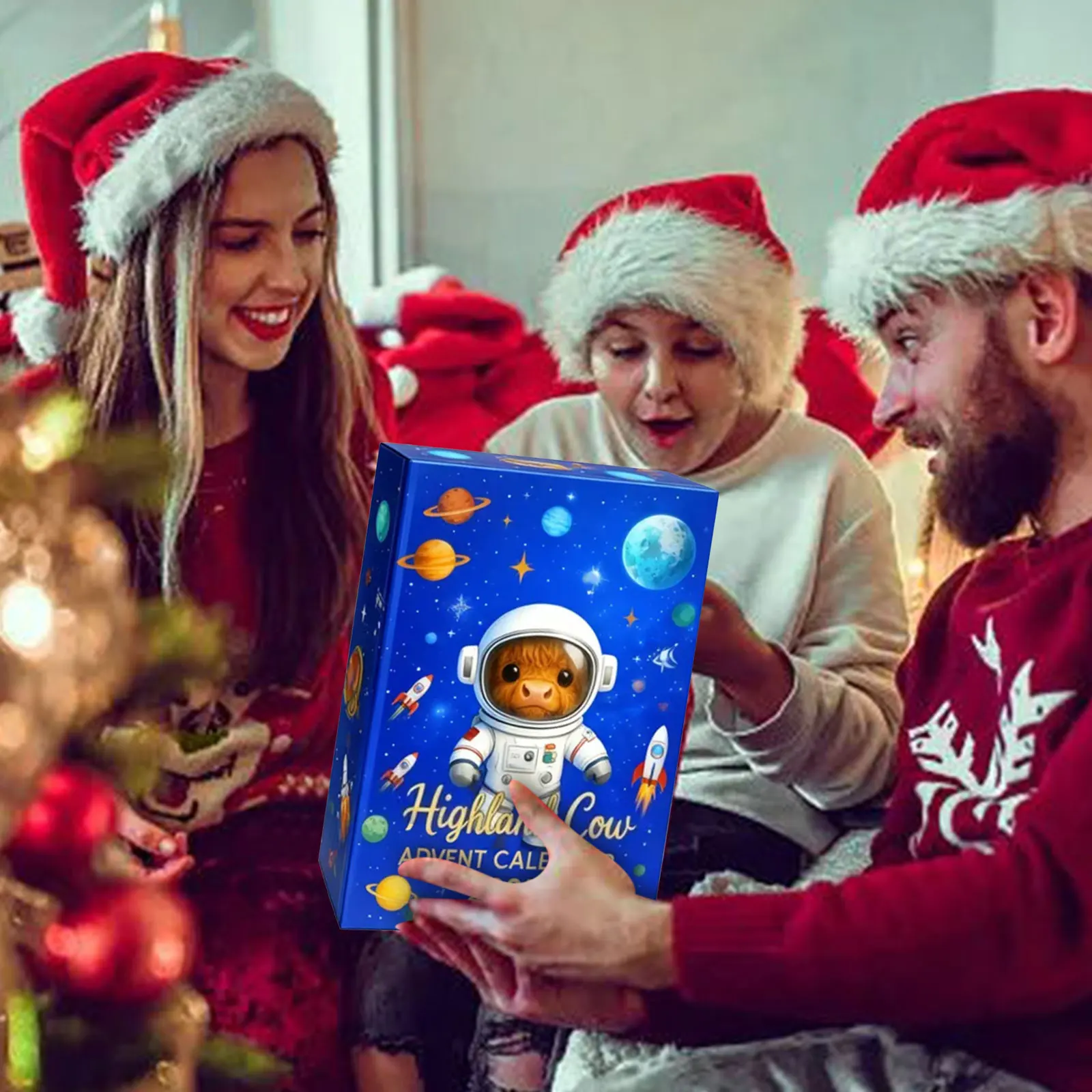 Lumières de batterie extérieures avec minuterie pour couronne, calendrier de vacances 2025, contenant 24 pendentifs en acrylique, minuterie de piscine appropriée, trippers