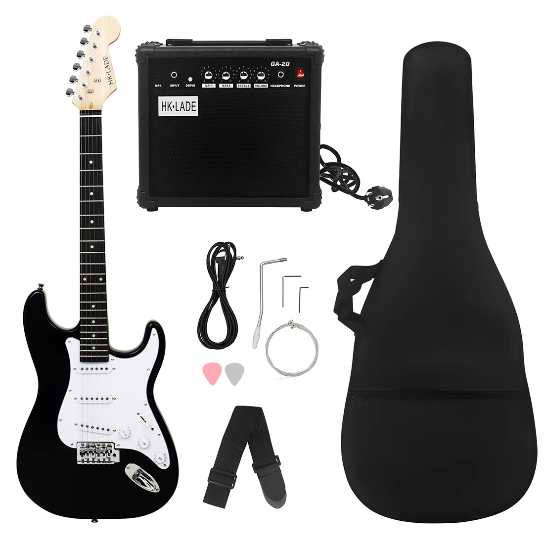 SLADE New 39 Inch Electric Guitar 6 Strings 22 Frets ST Electric Guitar Set Rosewood Fingerboards Electric Guitar with Amplifier